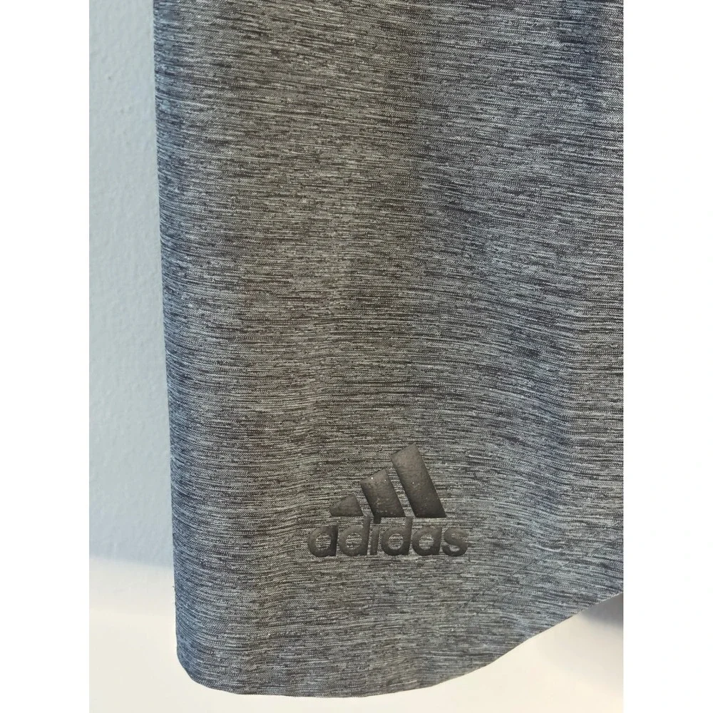 Adidas Mens Training Shorts Grey Heathered Perforated Athletic Gym Size Large